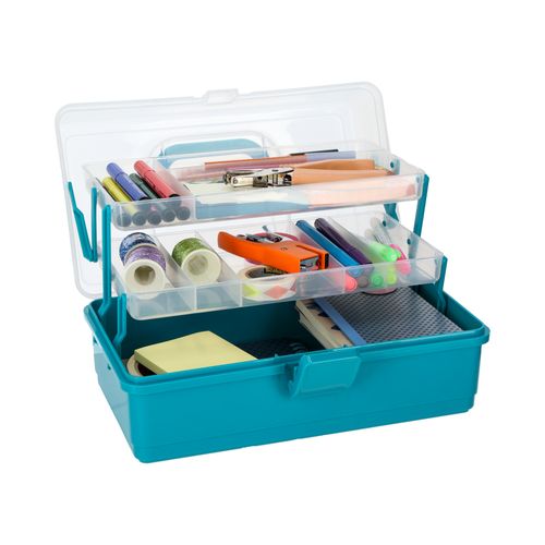 Caja Organizadora con Bandejas Escolar de Plástico PP