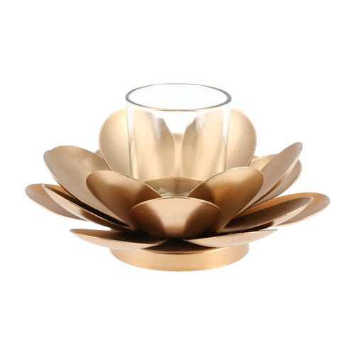 Porta Vela Flor Metal