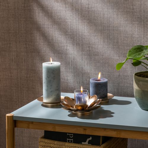 Porta Vela Flor Metal