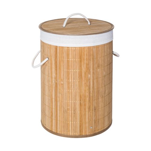 Canasto Ropa Redondo con Forro Bambú