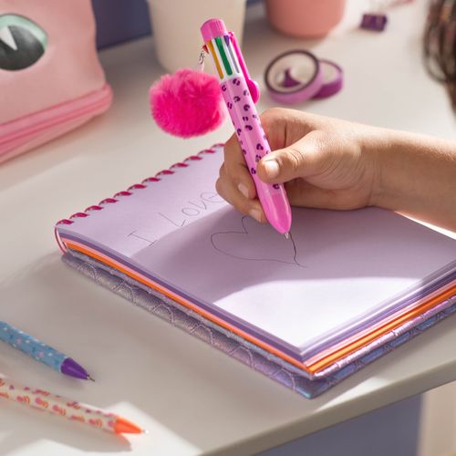 BOLIGRAFO 8 COLORES POMPOM