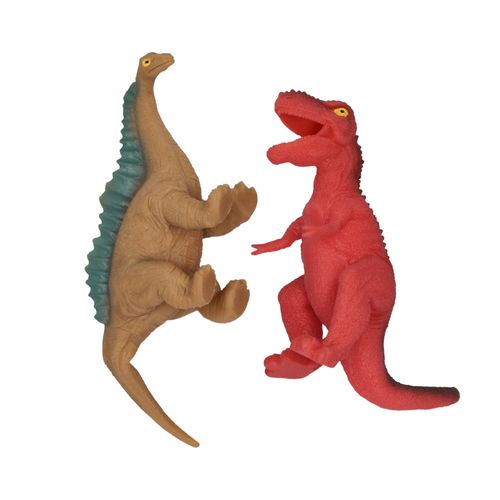 Set 2 Dinosaurios Apretables De Goma