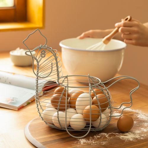 Canasto Organizador de Huevos Metálico