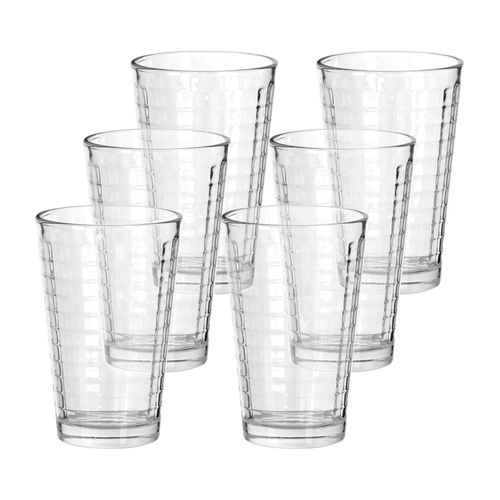 Set 6 Vasos Basicos Altos de Vidrio