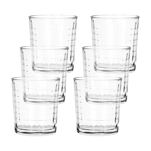 Set 6 Vasos Basicos Bajos de Vidrio