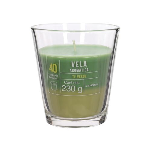 Vela 2 Colores de Té Verde de Vidrio