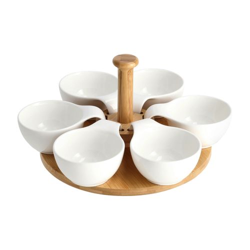 Set Bowls con Bandeja Giratoria Porcelana