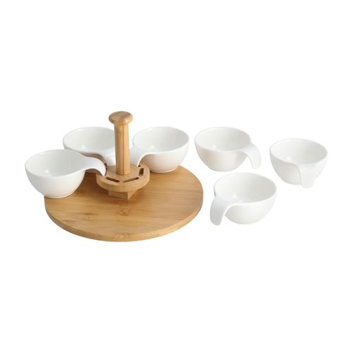 Set Bowls con Bandeja Giratoria Porcelana