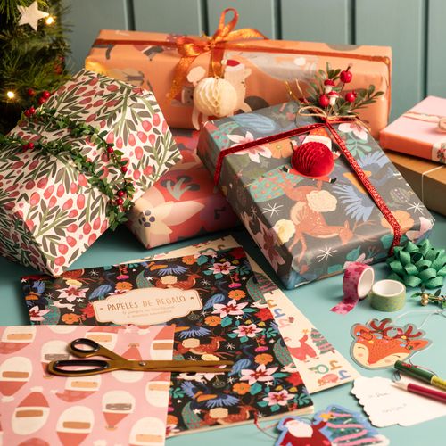 SET Pliegos de Papel de navidad Terciopelo