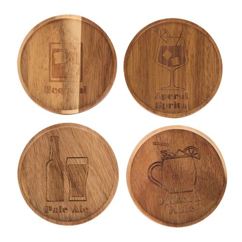 Set 4 Portavasos Madera