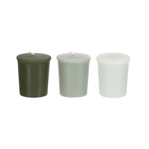Set 3 Velas Rusticas Votivas Te Verde