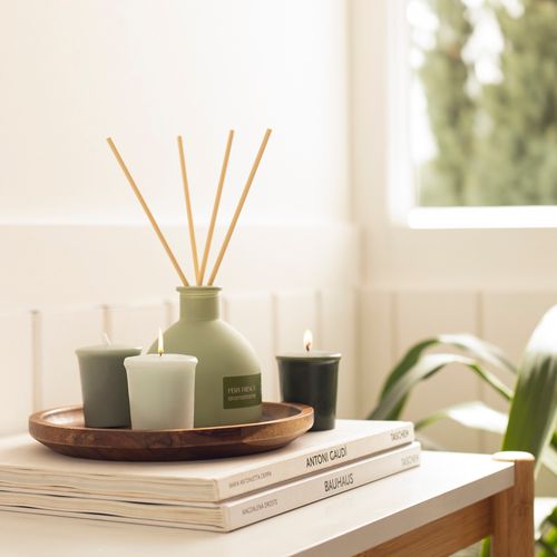 Set 3 Velas Rusticas Votivas Te Verde