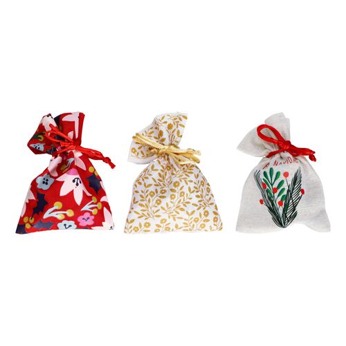 SET 3 Bolsitas Navideñas Tela