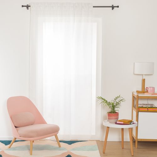 Set 2 Cortinas Textura con Presillas Visillo