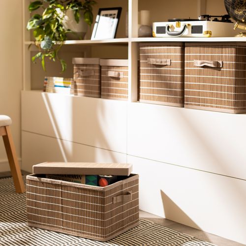 Caja Organizadora con tapa Bambu Caja Organizadora con tapa Bambú
