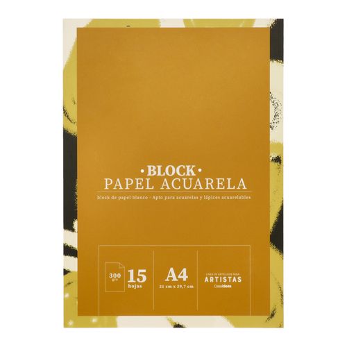 Block Papel acuarela 15 hojas