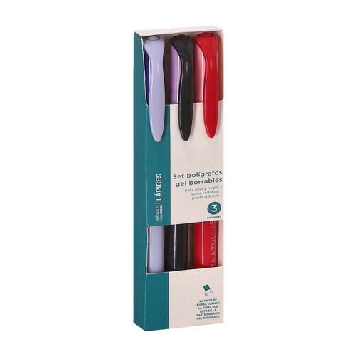 Set 3 Lapices en Gel Borrables