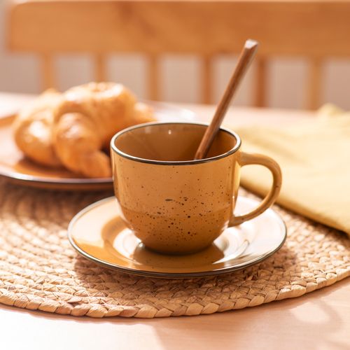 Taza y Plato de Te rustico