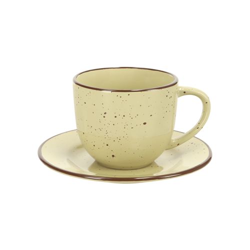 Taza y Plato de Te rustico