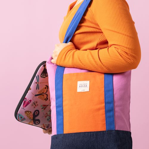 Bolso de colores de tela