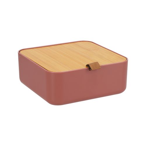 Organizador de joyas de plastico y bambu