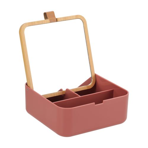 Organizador de joyas de plastico y bambu