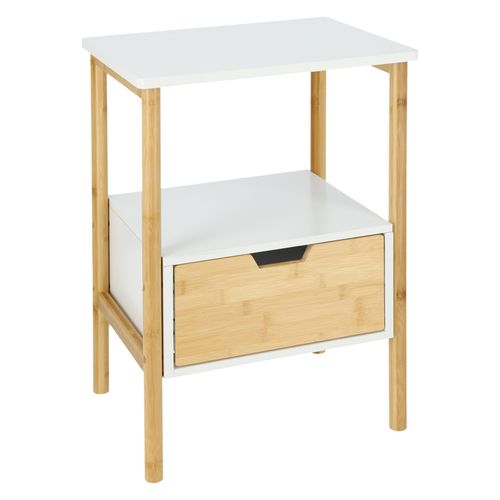 Mesa de Noche de 1 cajón Bambú y MDF