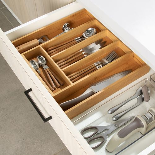 Organizador de Cubiertos Extensible Bambú