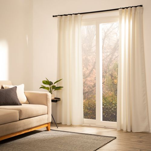 Set 2 Cortinas Texturadas con Presillas