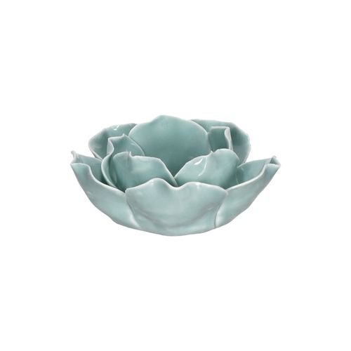 Portavela con Forma de Flor de Cerámica