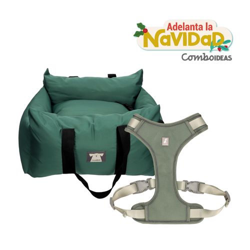 Set Asiento Auto Mascota + Arnés