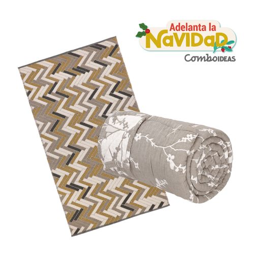 Set Cubrecama Jacquard + Bajada De Cama Jacquard