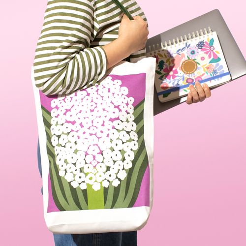 Bolso con estampado de tela