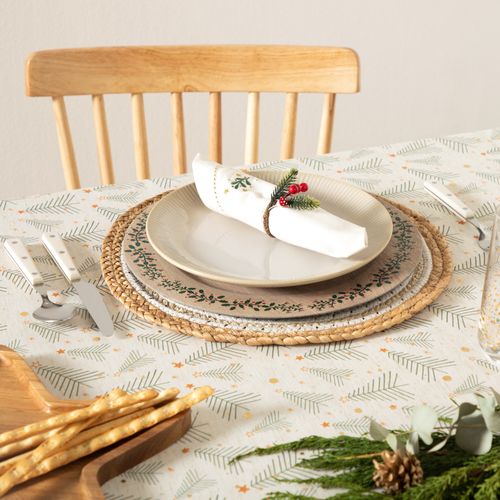 Plato Base de Navidad Borde Madera