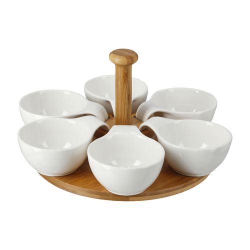 Set Bowls con Bandeja Giratoria Porcelana