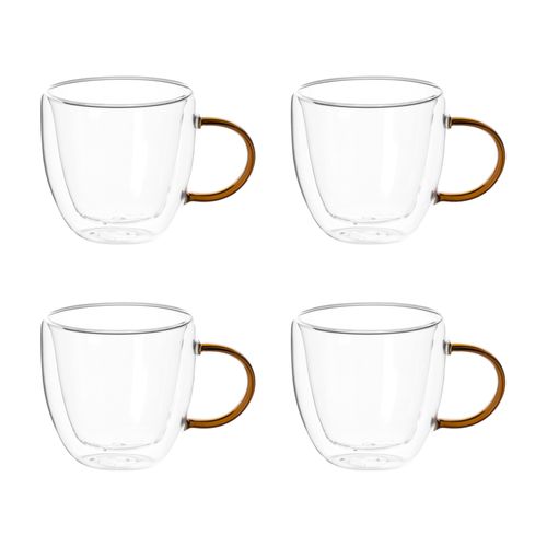 Set 4 Tazas para café de borosilicato
