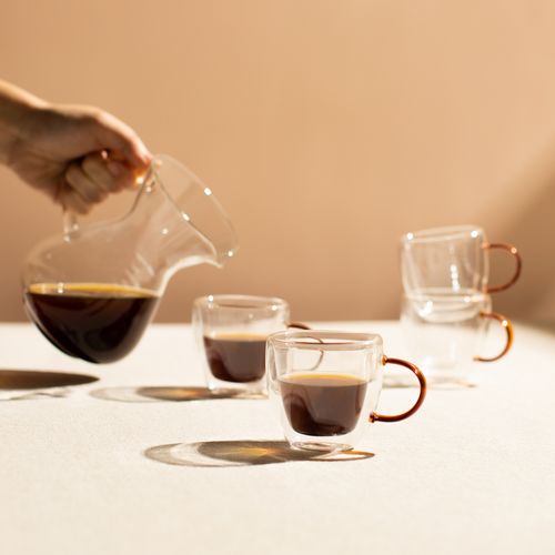 Set 4 Tazas para café de borosilicato