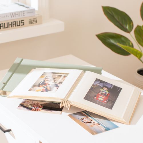 Album de Fotos con Tapa de Tela y Páginas Adhesivas 35 Hojas