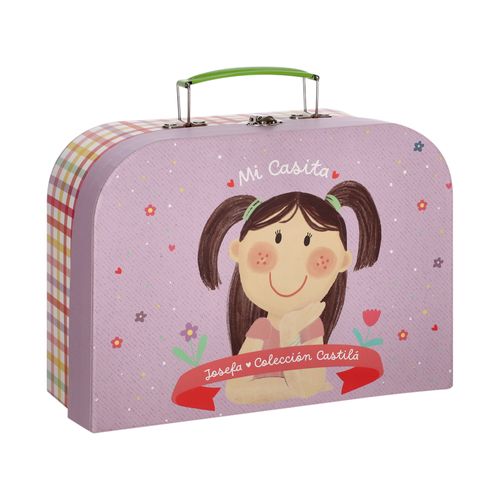 Maleta con Mobiliario Dormitorio Castilá de Madera