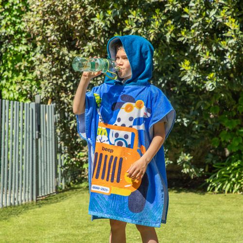 Poncho Playa con Capucha de Algodón