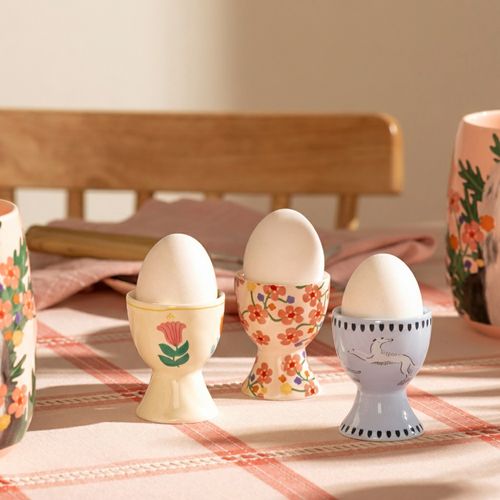 Copa Huevo con Diseño de Cerámica