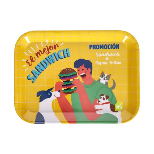 Plato para Sandwich con Diseño de Melamina