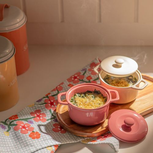 Minifuente para Horno con Tapa y Asas de Cerámica