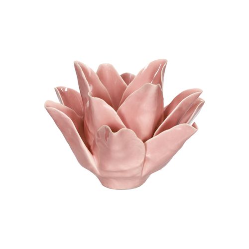 Portavela con Forma de Flor de Cerámica