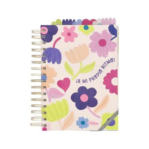 Cuaderno con Divisiones y Diseño de Flores