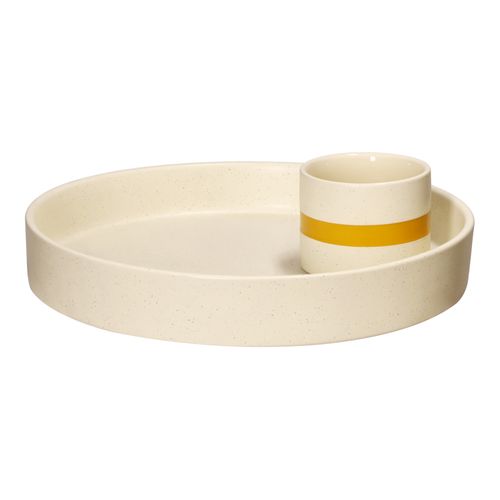 Set Plato y Salsero de Cerámica