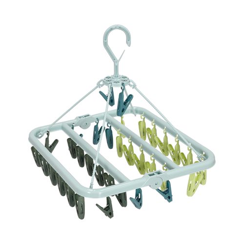 Colgador para Ropa con 32 Pinzas de Plástico