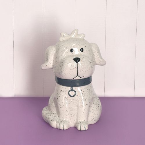 Canister con Forma de Perrito de Cerámica